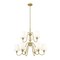 Z-Lite Gianna Chandelier, 9-Light, 32 In.W x 27.5 In.H, Modern Gold/White 7509-9-32MGLD - alternate 2